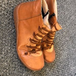 Leather moccasin ankle booties